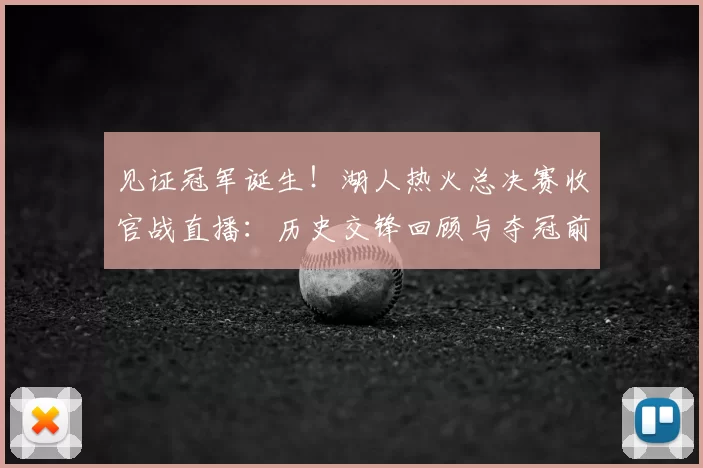 见证冠军诞生!湖人热火总决赛收官战直播:历史交锋回顾与夺冠前景分析