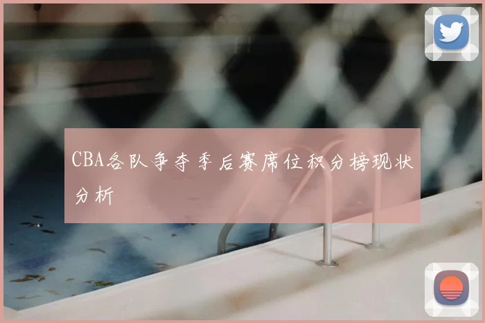 CBA各队争夺季后赛席位积分榜现状分析